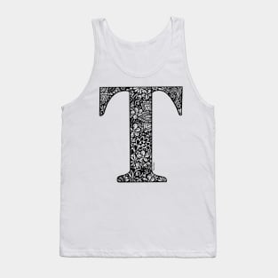 Floral Letter T - Capital Letter Tank Top